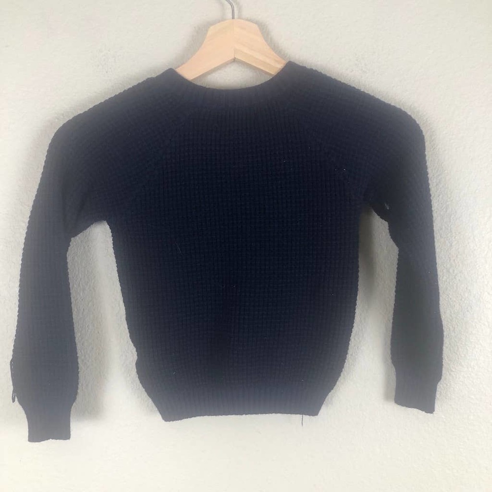 Atlas‎ Sweater Blue Waffle Knit Crew Neck Pullover Versatile Size X SMall